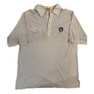Vintage Las‎ Vegas Raiders Polo Shirt Mens Large Gray NFL Football Logo 1990s LA
